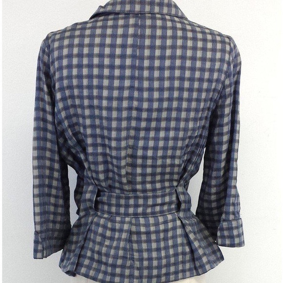 Armani Collezioni Plaid Belted Jacket - Picture 2 of 9